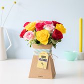 Mix brievenbusrozen | Inclusief kartonnen vaas | Uniek cadeau | Bloompost