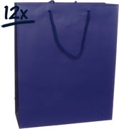 12st. stevige draagtassen papier (26x32x10)cm | zak | cadeautasje | gift bag | verpakking | gedraaide koord handvat