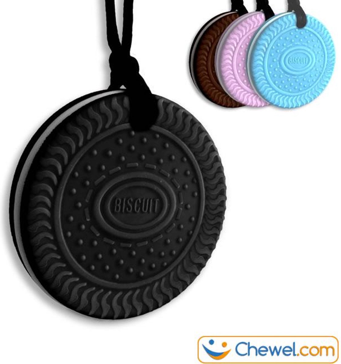Bijtketting Kauwketting | Koekjes! | 4 kleuren | Zwart | Chewel ® — afbeelding 5