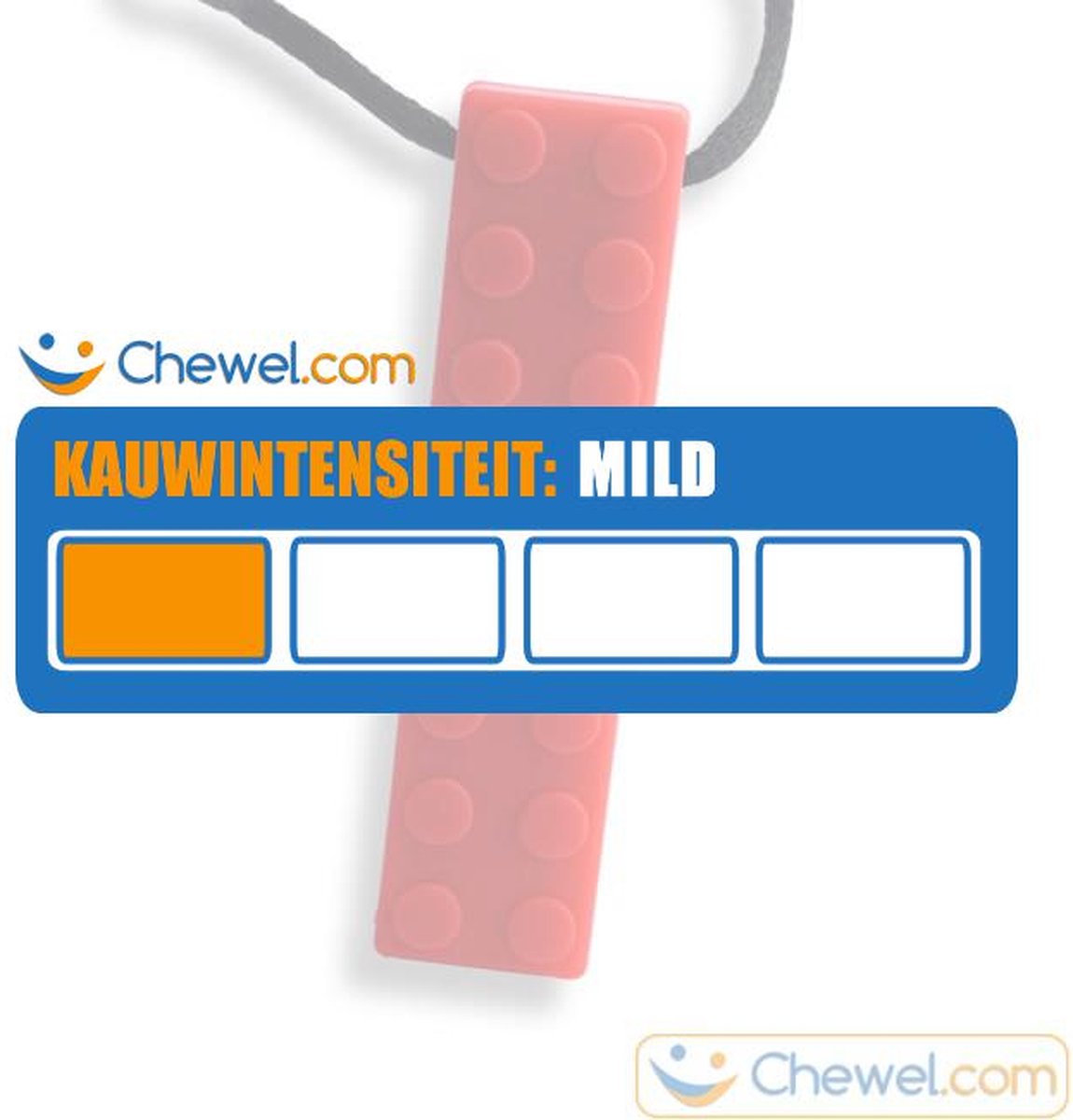 Bijtketting Bouwblokje Kauwketting | bouwblok Rood | Chewel ® — afbeelding 2