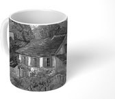Mok - Huis bij Auvers - Vincent van Gogh - Zwart - Wit - 350 ML - Beker