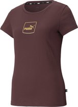 Puma Holiday T-shirt  Sportshirt - Maat XS  - Vrouwen - bordeaux rood/goud
