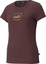 Puma Holiday T-shirt  Sportshirt - Maat XL  - Vrouwen - bordeaux rood/goud