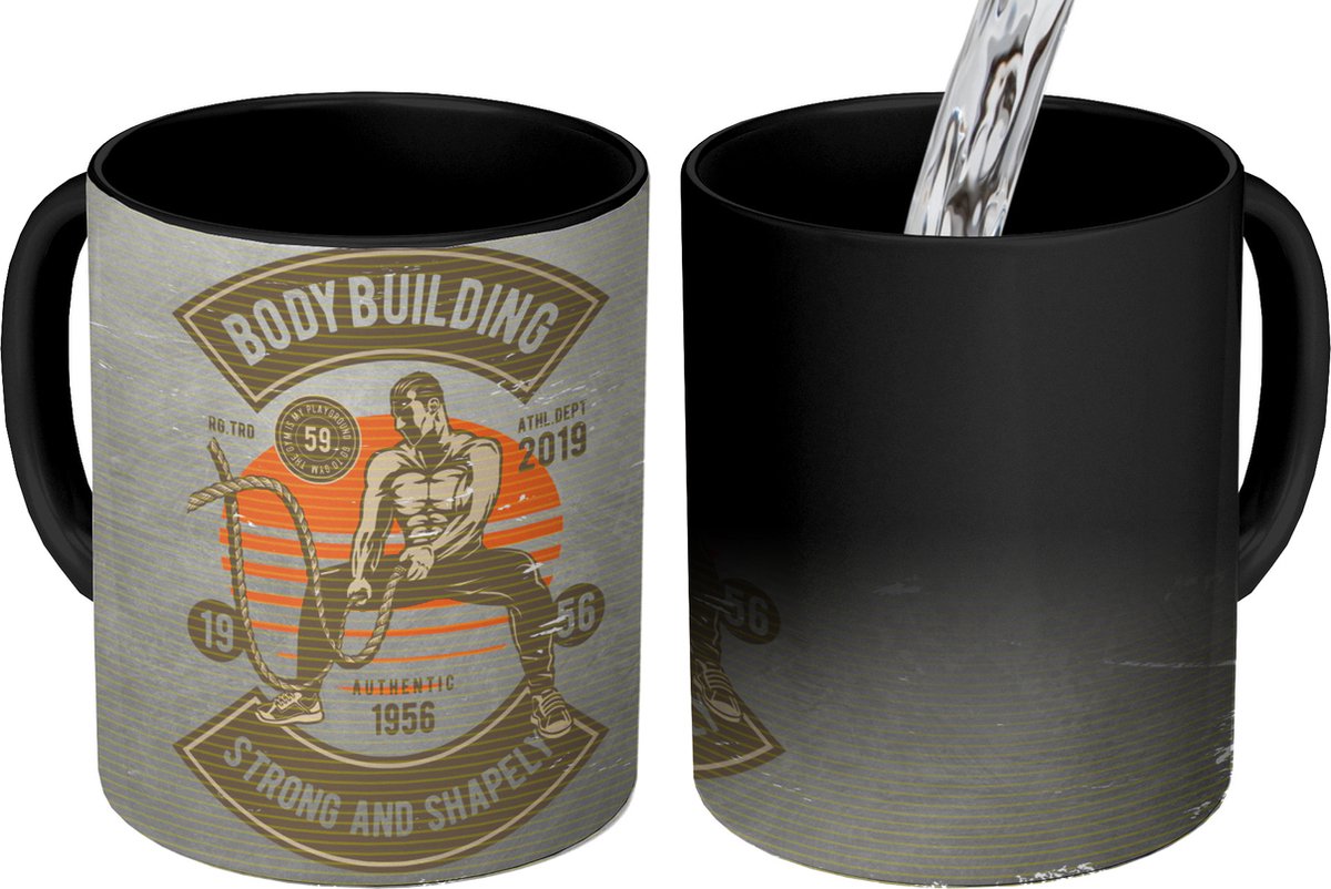 Magische Mok - Foto op Warmte Mokken - Koffiemok - Vintage - Gym - Touw - Magic Mok - Beker - 350 ML - Theemok