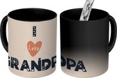 Magische Mok - Foto op Warmte Mokken - Koffiemok - Vaderdag - Cadeau voor man - Opa - I love grandpa - Quote - Spreuken - Magic Mok - Beker - 350 ML - Theemok - Mok met tekst