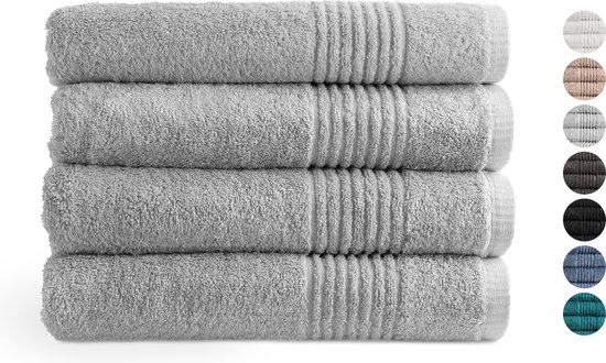 Handdoek Set - 100% Egyptisch Katoen - 4 stuks - 70x140 - licht grijs