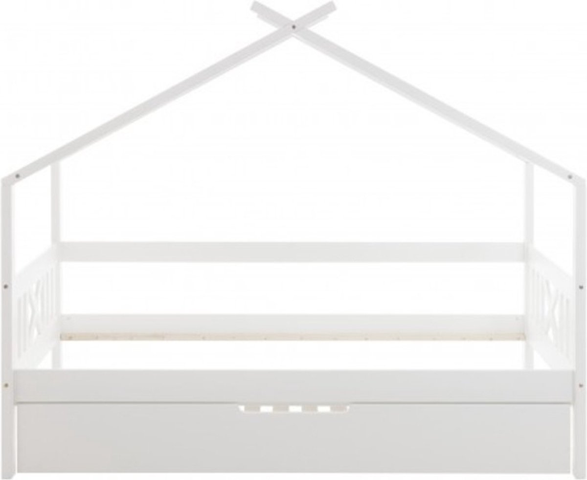 Viking Choice Huisbed - 90x200 cm - met logeerbodem - wit