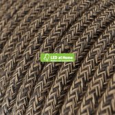 LEDatHOME – 2 aderige - Ronde elektrische kabel bedekt met natuurlijk linnen Brown  – 5 meter | Van buiten SCHITTEREND, van binnen SUBLIEM!