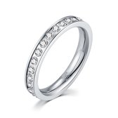 Twice As Nice Ring in edelstaal, 3 mm, kristallen  58