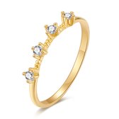 Twice As Nice Ring in 18kt verguld zilver, 4 zirkonia  54