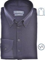 Ledub modern fit overhemd - tricot weving - donkerblauw - Strijkvriendelijk - Boordmaat: 43