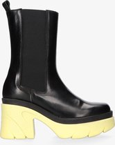 Tango | Khloe 1-b black leather chelsea boots - yellow sole | Maat: 38