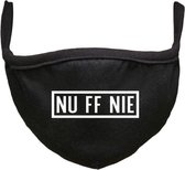 Nu ff nie Rustaagh mondkapje - gezichtsmasker - wasbaar - niet medisch - zwart - tekst - bedrukt