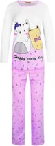 Dames pyjamaset met katjes en muzieknoten XXXL wit/roze