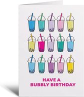 Wenskaart - Bubbly Birthday - Verjaardag - Kaart - Cadeau - Vriend - Vriendin - verjaardagskaart