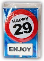 Happy age kaart 29 jaar (wenskaart met button)