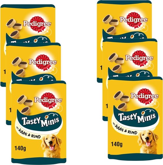 Pedigree Tasty Minis Cheesy Bites - Kaas & Rund - Hondensnack - 6 x 140g