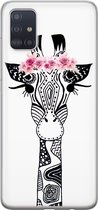 Samsung A71 hoesje siliconen - Giraffe | Samsung Galaxy A71 case | wit | TPU backcover transparant