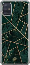 Samsung A71 hoesje siliconen - Abstract groen | Samsung Galaxy A71 case | groen | TPU backcover transparant