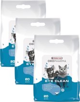 Versele-Laga Oropharma Eye Clean Cat & Dog Oogdoekjes - Oogverzorgingsmiddel - 3 x 20 stuks