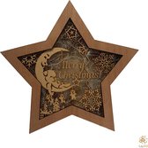 Lay3rD Lasercut - Houten kerstster - Merry Christmas - Harwood & MDF