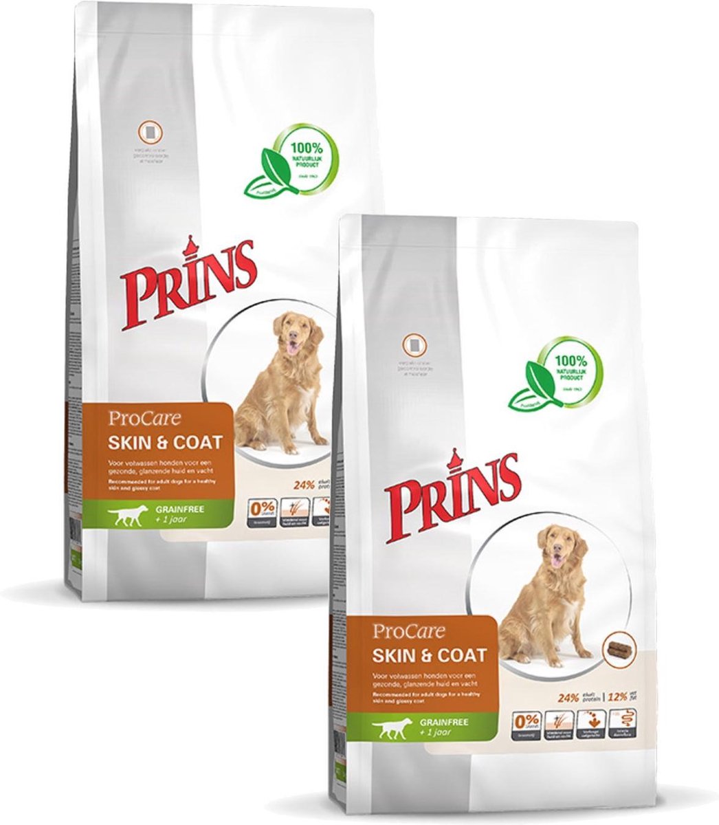 Prins Prins Procare Skin & Coat - Hondenvoer - 2 x 12 kg Graanvrij