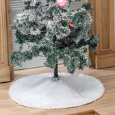 TDR - Duurzame Pailletten Geborduurde Kerstboom Rok - 122cm, Wit - Een Feestelijke Toevoeging aan Je Kerstdecoratie