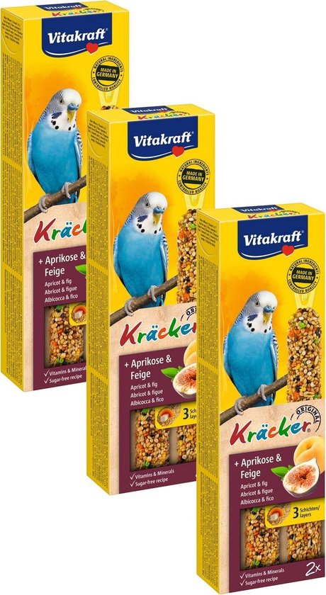 Foto: Vitakraft parkiet kracker vogelsnack fruit 3 x 2 st