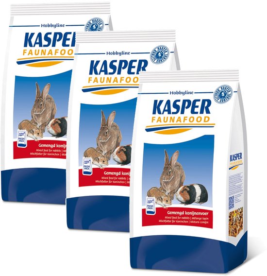 Kasper Faunafood Konijnenvoer Met Rode Wortel - Konijnenvoer - 3 x 3.5 kg Gemengd