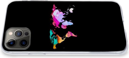 Coque iPhone 12 Pro - Wereldkaart - Couleur - Aquarelle - Coque de téléphone en Siliconen