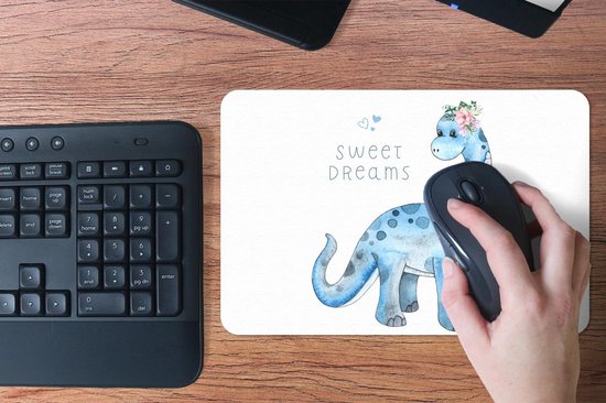 Muismat 27x18 cm - Mousepad Dinosaurus - Kinderkamer - Sweet Dreams - Jongens - Meisjes - Kinderen - Muismatten
