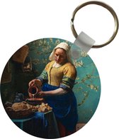 Sleutelhanger - Melkmeisje - Amandelbloesem - Van Gogh - Vermeer - Schilderij - Oude meesters - Plastic - Rond - Uitdeelcadeautjes