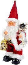 ROND MIDNIGHT Franse kerstman met lantaarn - H 30cm