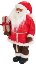 Kerstfiguur Kerstman met rood donsjack 63cm