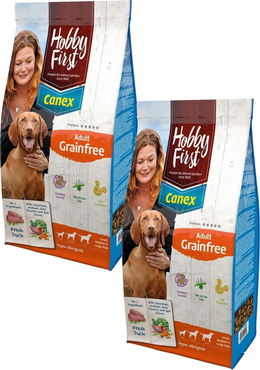 Hobbyfirst Canex Adult Grainfree Eend - Hondenvoer - 2 x 3 kg