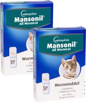 Mansonil All Worm Tablet Cat Small - Anti wormenmiddel - 2 x 2 tab 1 Tab Per 4 Kg