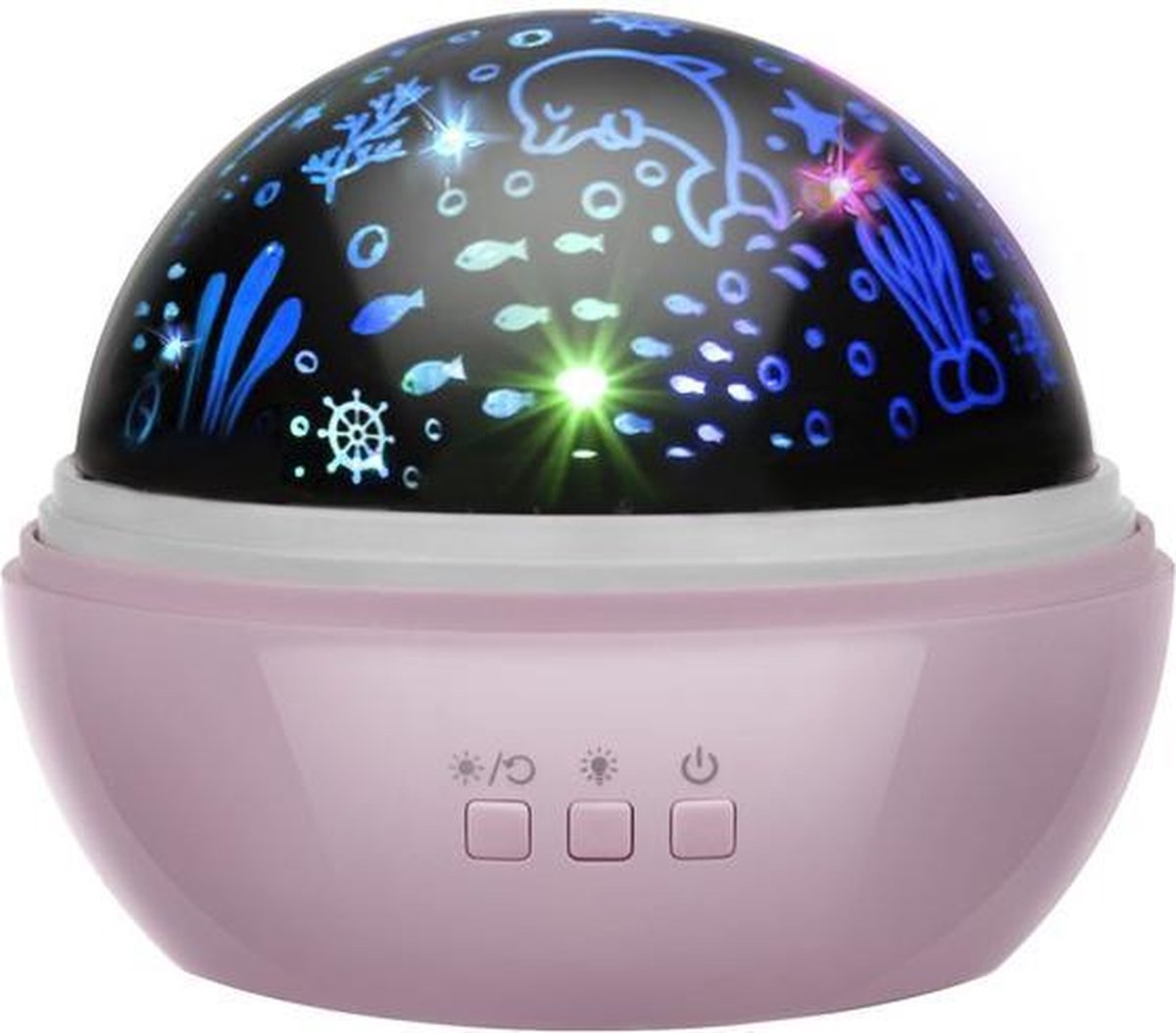 Nachtlampje met projector - Sterren of dolfijnen - roze – foto 3