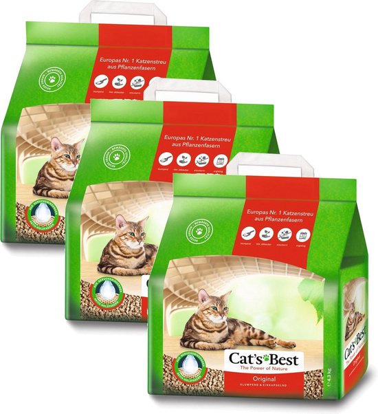 Cat's Best Original - Litière pour chat - 3 x 10 l | bol.com