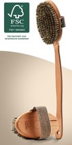 Dry Brush - Brosse pour le Corps - Manche Amovible - Peau Sensible - Poils Naturels - Bois FSC Durable - Anti Cellulite - La Brosse de Bain - Brosse de Massage - La Brosse Exfoilante - NATURE’S Groove®