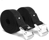AquilaBrand Spanband sjorband set van 2 stuks 2.5 meter 25 mm zwart