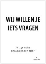 Kraskaart | Wil je onze bruidsjonker zijn? (Strak)