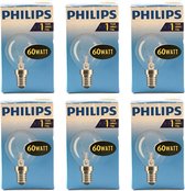 Philips - Kogellamp - 60Watt - E14 Fitting - Gloeilamp - Helder - Dimbaar - Kleine Fitting - 60W - (6 STUKS)