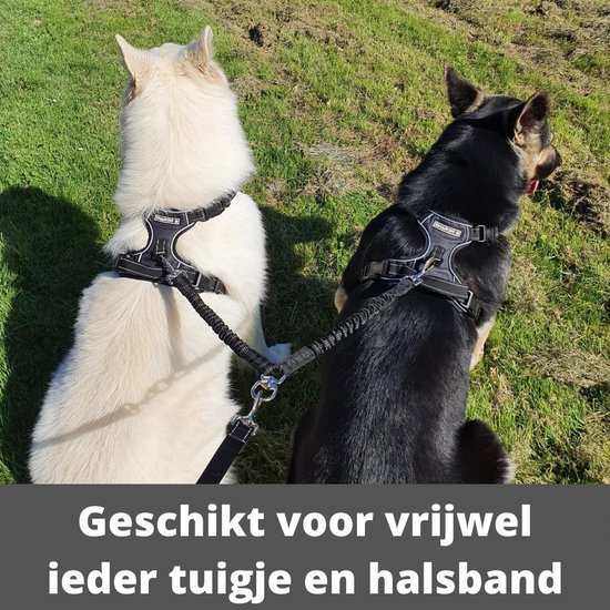 slecht Uitgaan Catastrofaal Duo koppelstuk voor hondenriem - voor 2 honden - zwart - alle rassen en  gewichten -... | bol.com