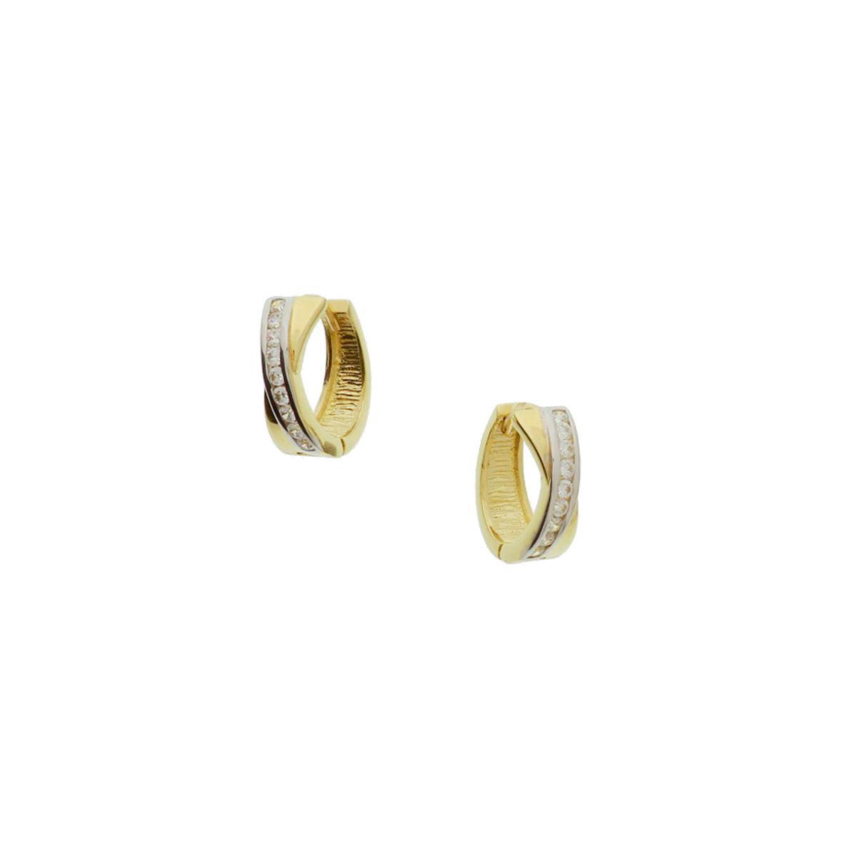 The Jewelry Collection Klapoorringen Zirkonia - Geelgoud