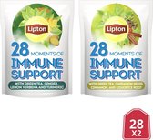Lipton Thee Pouch 28 Moments for Support, met groene thee, guarana, kardemom, kaneel en vitamine B6 - 2 x 28 zakjes - NL-BIO-01