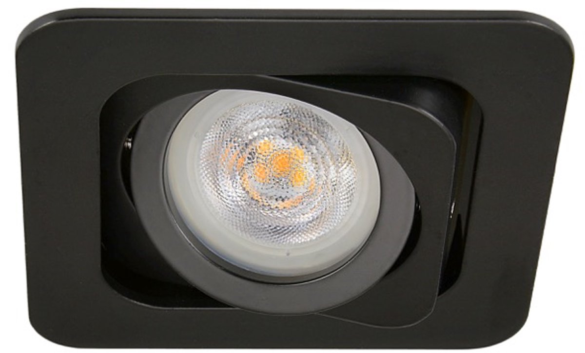 Warmglow inbouwspot Ximen -Vierkant Zwart -Philips Warm Glow -Dimbaar -3.7W -Philips LED