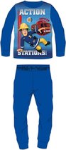 Brandweerman Sam fleece pyjama - maat 104 - Fireman Sam pyama - blauw