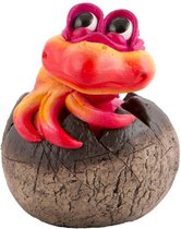 Crazy Clay Comix Cartoon - oiseau de l'oeuf - Cracker - rose - statue solide unique peinte à la main en argile cuite