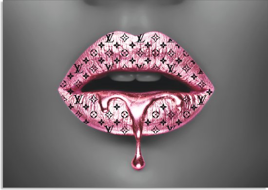 PosterGuru - Poster op canvas schilderij - LV Pink Lips - Roze Lippen - 75 x cm | bol.com