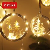 Nuvance - LED Rendier Kerstverlichting - 2 Stuks - Kerstverlichting voor Binnen en Buiten - Kerstversiering - Kerstdecoratie - Warm Wit